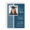 Blue Chevron Photo Graduation Party Invitation