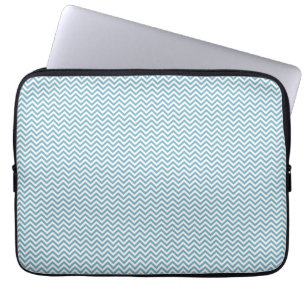 Blue Chevron with Monogram Laptop Sleeve