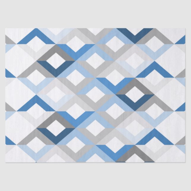 blue chevrons tissue paper (Front)