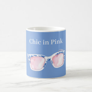 Blue Chic In Pink Sunglasses Coffee Mug