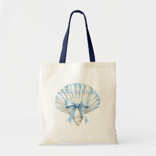 Blue Chic Shell Beach Tote Bag