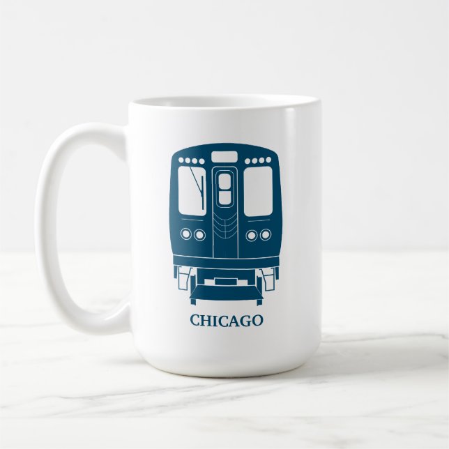 Blue Chicago “L” Profile Coffee Mug (Left)