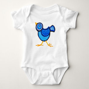 Blue chick baby bodysuit