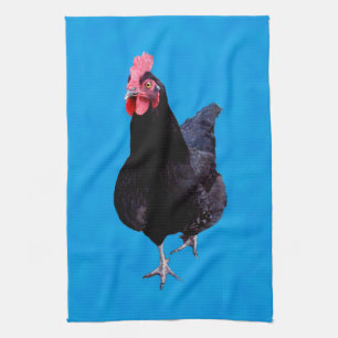 Blue Chicken Strut, Dish Towel