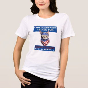 Blue Childless Cat Ladies For Kamala Harris  Tri-Blend Shirt