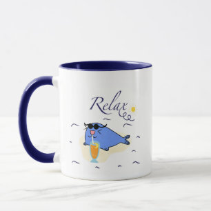 Blue chilling seal mug