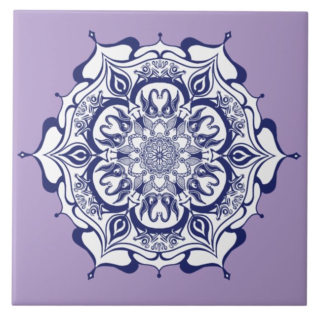 Blue china design.  What do you see Ceramic Tile (Front)