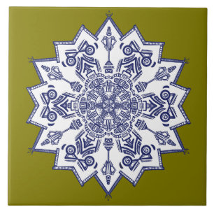 Blue china design.  What do you see Ceramic Tile