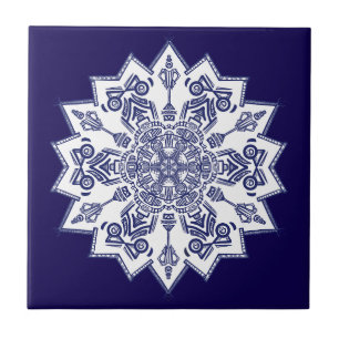 Blue China Mandela Ceramic Tile