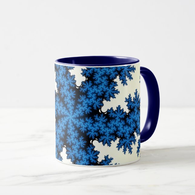 Blue China Snowflake Mug (Front Right)
