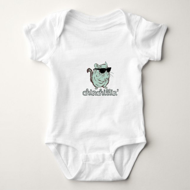 Blue Chinchillin Chinchilla Baby Bodysuit (Front)