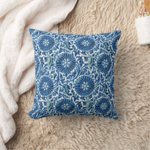 Blue Chinese Floral Pattern Cushion