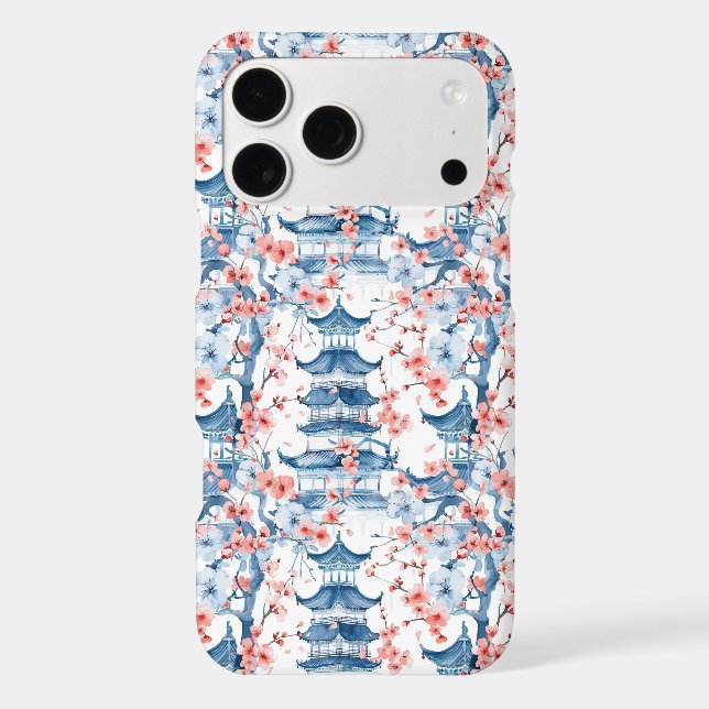 Blue Chinese Pagoda Cherry Blossom Pattern (Back)
