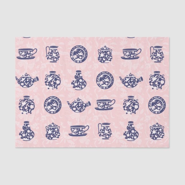 Blue Chinese Porcelain Tissue Paper (Front)