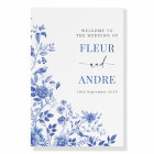 Blue Chinoiserie Birds & Peony Wedding Welcome