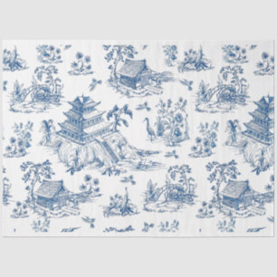 Blue Chinoiserie Blue Flow Decoupage  Tissue Paper