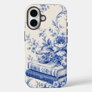 Blue Chinoiserie Books and Tea Phone Case