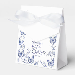 Blue Chinoiserie Butterfly Baby Shower Favour Box