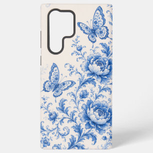 Blue Chinoiserie Butterfly Peony Phone Case