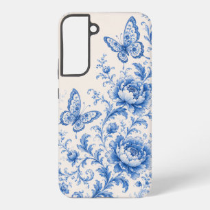 Blue Chinoiserie Butterfly Peony Phone Case