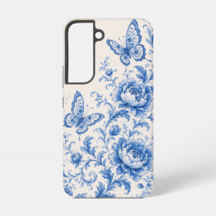 Blue Chinoiserie Butterfly Peony Phone Case