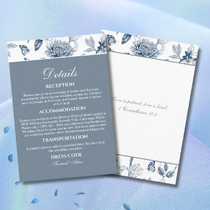 Blue Chinoiserie Christian Wedding Details   Enclosure Card