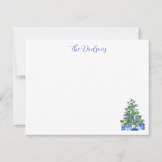 Blue Chinoiserie Christmas Tree Card