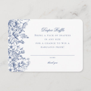 Blue Chinoiserie Diaper Raffle Invitation Insert