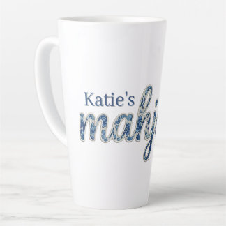 Blue Chinoiserie Floral Custom Mahjong Latte Mug
