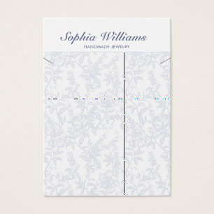 Blue Chinoiserie Floral Necklace Display Card