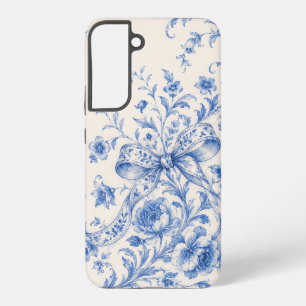 Blue Chinoiserie Floral Ribbon Phone Case