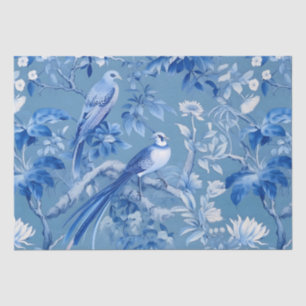 Blue Chinoiserie Floral Tissue Paper