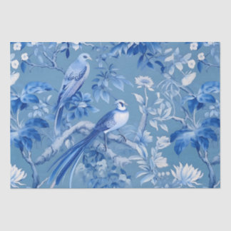 Blue Chinoiserie Floral Tissue Paper