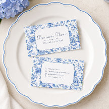 Blue Chinoiserie Floral Toile