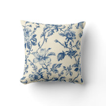 Blue Chinoiserie Floral Vintage Botanical