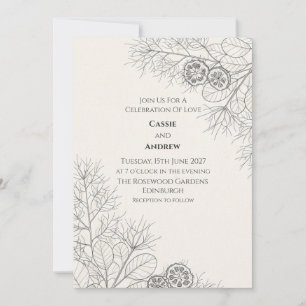 Blue Chinoiserie Garden Wedding Invitation