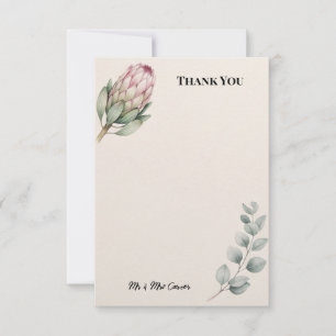 Blue Chinoiserie Garden Wedding Thank You Card
