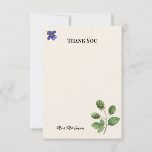 Blue Chinoiserie Garden Wedding Thank You Card
