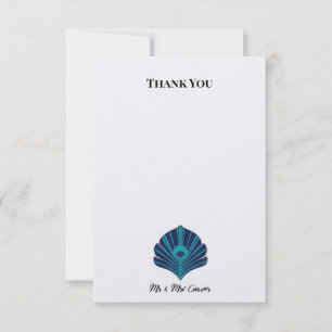 Blue Chinoiserie Garden Wedding Thank You Card