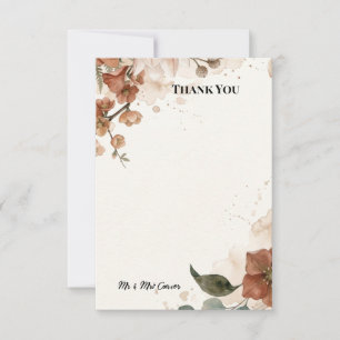 Blue Chinoiserie Garden Wedding Thank You Card