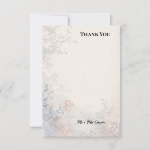Blue Chinoiserie Garden Wedding Thank You Card