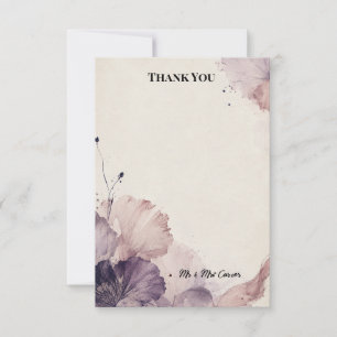 Blue Chinoiserie Garden Wedding Thank You Card