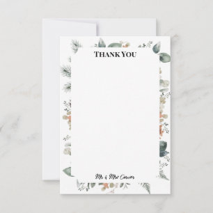 Blue Chinoiserie Garden Wedding Thank You Card