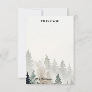 Blue Chinoiserie Garden Wedding Thank You Card