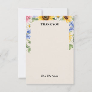Blue Chinoiserie Garden Wedding Thank You Card