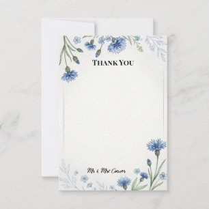 Blue Chinoiserie Garden Wedding Thank You Card