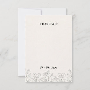 Blue Chinoiserie Garden Wedding Thank You Card