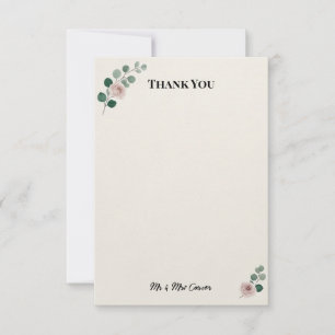 Blue Chinoiserie Garden Wedding Thank You Card