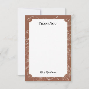 Blue Chinoiserie Garden Wedding Thank You Card