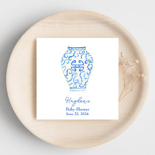 Blue Chinoiserie Ginger Jar Personalised Napkin